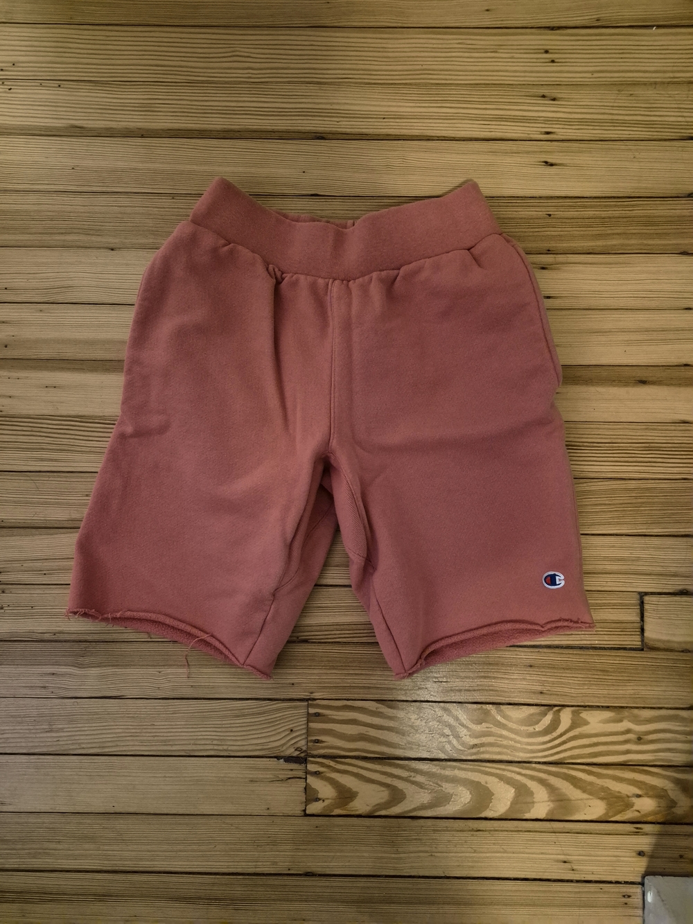Champion Men's Reverse Weave Cut Off Sweat Shorts (Dark Pink)